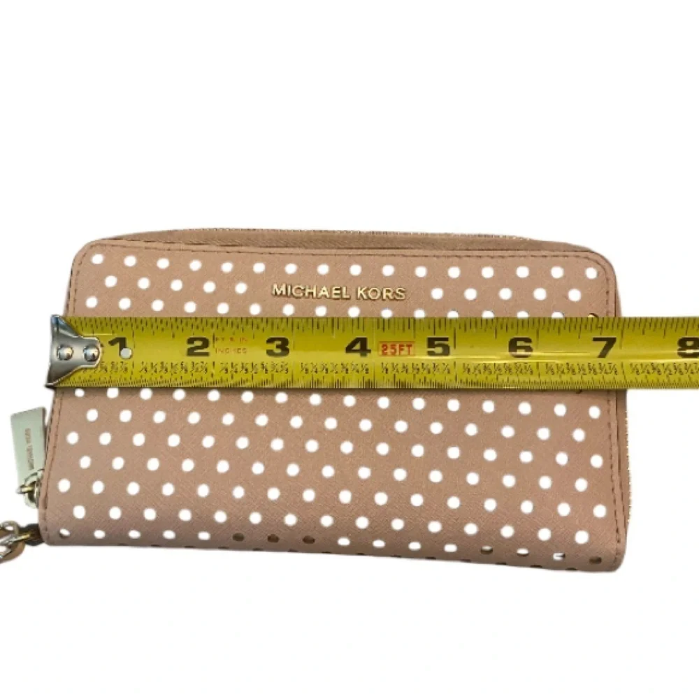 Michael Kors Blush Pink And Gold Dot Wristlet Wallet